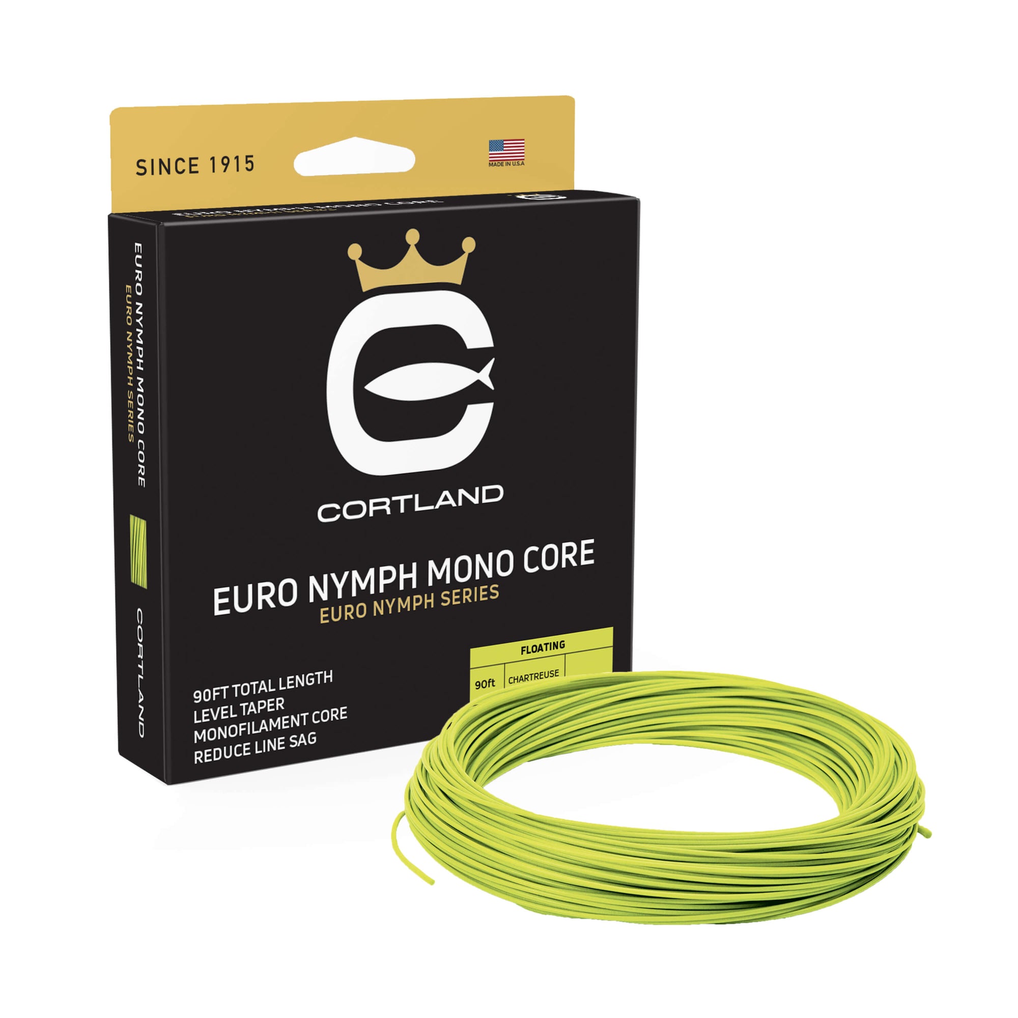 Hi-vis Euro Nymph Mono Core - Freshwater Floating Fly Line