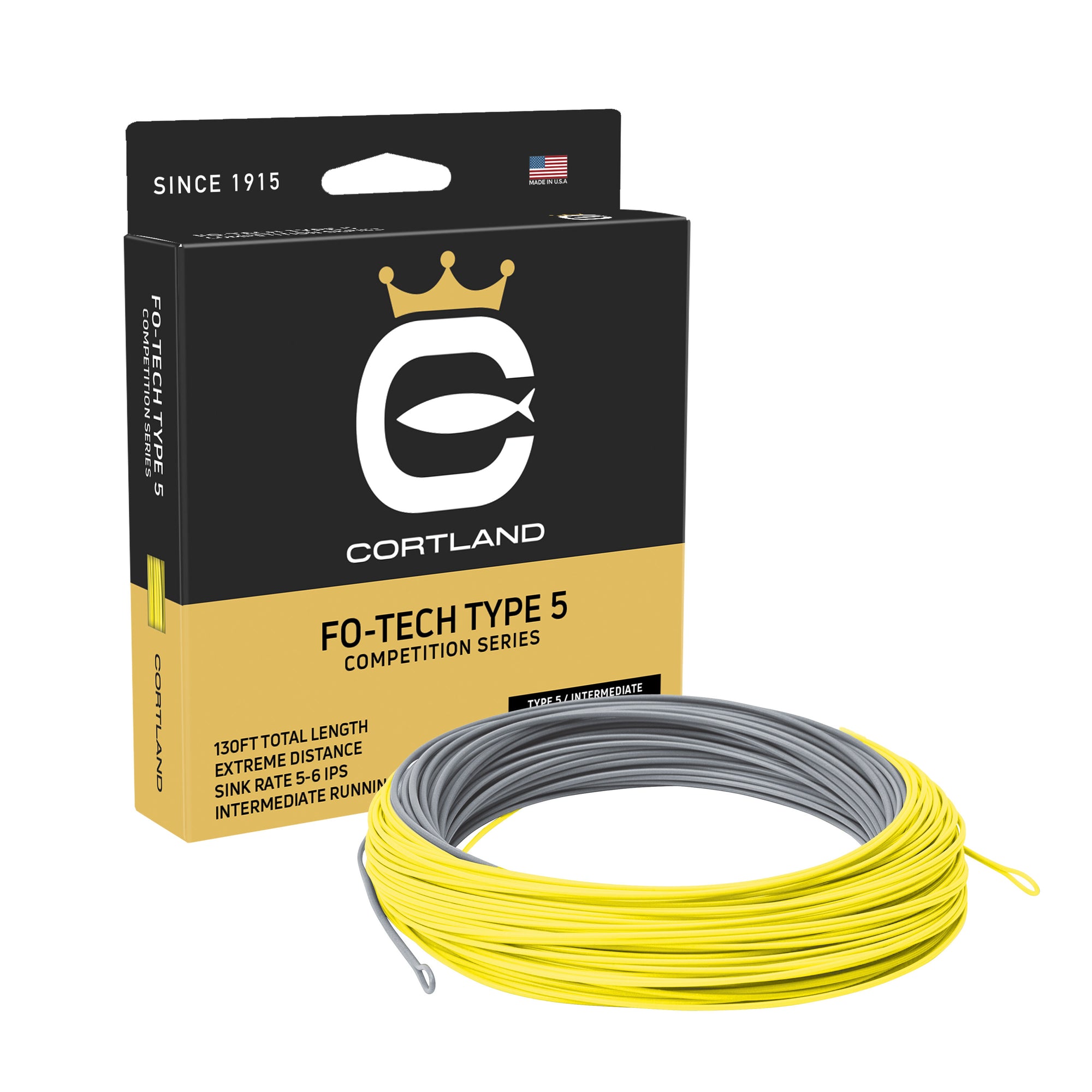 Cortland Competition FO-Tech Type 5 Fly Line - Gray/Yellow - WF6/7S/I