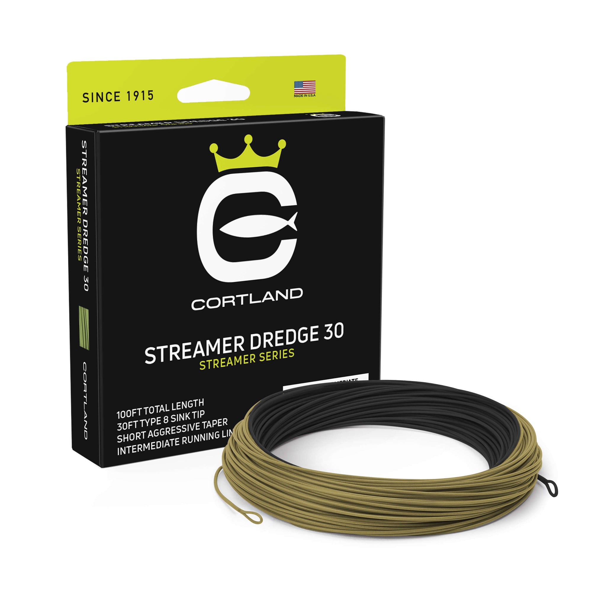Cortland Streamer Series Streamer Dredge 30 Black/Olive / 240 Grain